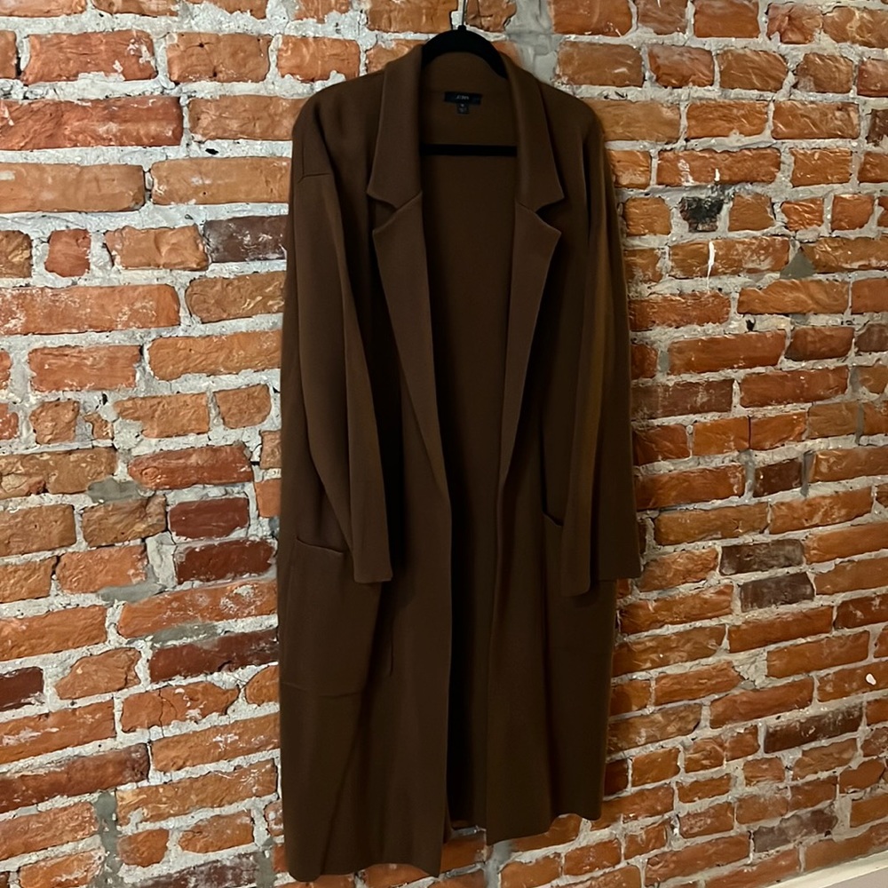 J.Crew Long Brown Coatigan